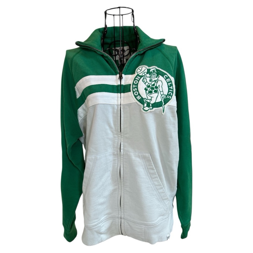 '47 Brand Boston Celtics Gameday Track Jacket Kelly Green/White Size S - Picture 5 of 14